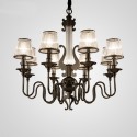 8 Light Modern / Contemporary Steel Chandelier with Acrylic Shade