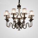 8 Light Modern / Contemporary Steel Chandelier with Acrylic Shade