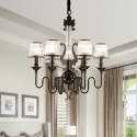 6 Light Modern / Contemporary Steel Chandelier with Acrylic Shade