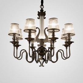 15 Light Modern / Contemporary Steel Chandelier with Acrylic Shade
