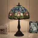 12 Inch European Stained Glass Tulip Style Table Lamp