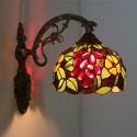 8 Inch European Stained Glass Grape Style Wall Light