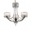 3 Light Modern / Contemporary Steel Chandelier with Crystal Shade