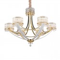 6 Light Modern / Contemporary Steel Chandelier with Crystal Shade