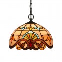 12 Inch European Stained Glass Baroque Style Pendant Light