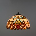 12 Inch European Stained Glass Baroque Style Pendant Light