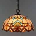 12 Inch European Stained Glass Baroque Style Pendant Light