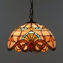 12 Inch European Stained Glass Baroque Style Pendant Light