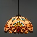 12 Inch European Stained Glass Baroque Style Pendant Light