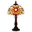 8 Inch European Stained Glass Sunflower Style Table Lamp