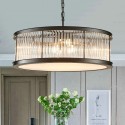 8 Light Modern / Contemporary Steel Pendant Light with Crystal Acrylic Shade