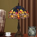 12 Inch European Stained Glass Dragonfly Style Table Lamp