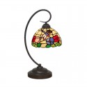 8 Inch European Stained Glass Dragonfly Style Table Lamp