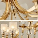 Mediterranean 8 Light Steel Chandelier with Glass Shade