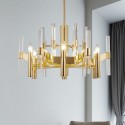 8 Light Metal Chandelier with Crystal Shade
