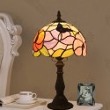 8 Inch European Stained Glass Butterfly Style Table Lamp