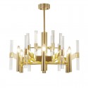 8 Light Metal Chandelier with Crystal Shade