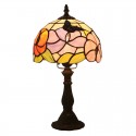 8 Inch European Stained Glass Butterfly Style Table Lamp