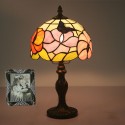 8 Inch European Stained Glass Butterfly Style Table Lamp