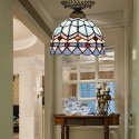 8 Inch Mediterranean Stained Glass Mediterranean Style Flush Mount