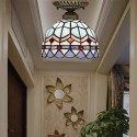 8 Inch Mediterranean Stained Glass Mediterranean Style Flush Mount