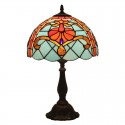 12 Inch European Stained Glass Mediterranean Style Table Lamp