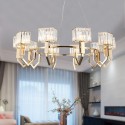 10 Light Modern / Contemporary Steel Pendant Light with Crystal Shade