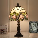 8 Inch European Stained Glass Tulip Style Table Lamp