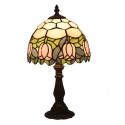 8 Inch European Stained Glass Tulip Style Table Lamp