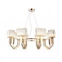 8 Light Modern / Contemporary Steel Pendant Light with Crystal Shade