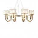 8 Light Modern / Contemporary Steel Pendant Light with Crystal Shade