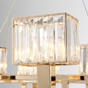 6 Light Modern / Contemporary Steel Pendant Light with Crystal Shade