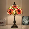 10 Inch European Stained Glass Sunflower Style Table Lamp