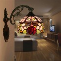 8 Inch European Stained Glass Dragonfly Style Wall Light