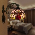 8 Inch European Stained Glass Dragonfly Style Wall Light