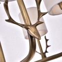 Rustic / Lodge 8 Light Brass Chandelier with Fabric Shade