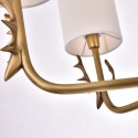 Rustic / Lodge 8 Light Brass Chandelier with Fabric Shade