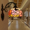 8 Inch European Stained Glass Butterfly Style Wall Light