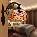 8 Inch European Stained Glass Butterfly Style Wall Light