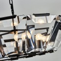 8 Light Modern / Contemporary Steel Pendant Light with Crystal Shade