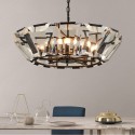 8 Light Modern / Contemporary Steel Pendant Light with Crystal Shade