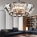 8 Light Modern / Contemporary Steel Pendant Light with Crystal Shade