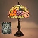 12 Inch European Stained Glass Butterfly Style Table Lamp