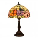 12 Inch European Stained Glass Butterfly Style Table Lamp