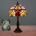 12 Inch European Stained Glass Dragonfly Style Table Lamp