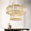 11 Light Modern / Contemporary Steel Pendant Light with Crystal Shade