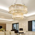 11 Light Modern / Contemporary Steel Pendant Light with Crystal Shade