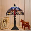 12 Inch European Stained Glass Dragonfly Style Table Lamp