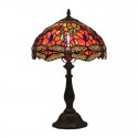 12 Inch European Stained Glass Dragonfly Style Table Lamp