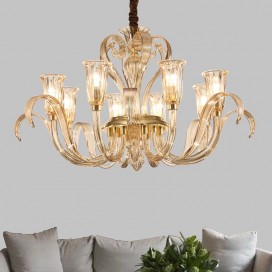 8 Light Glass Chandelier with Glass Shade